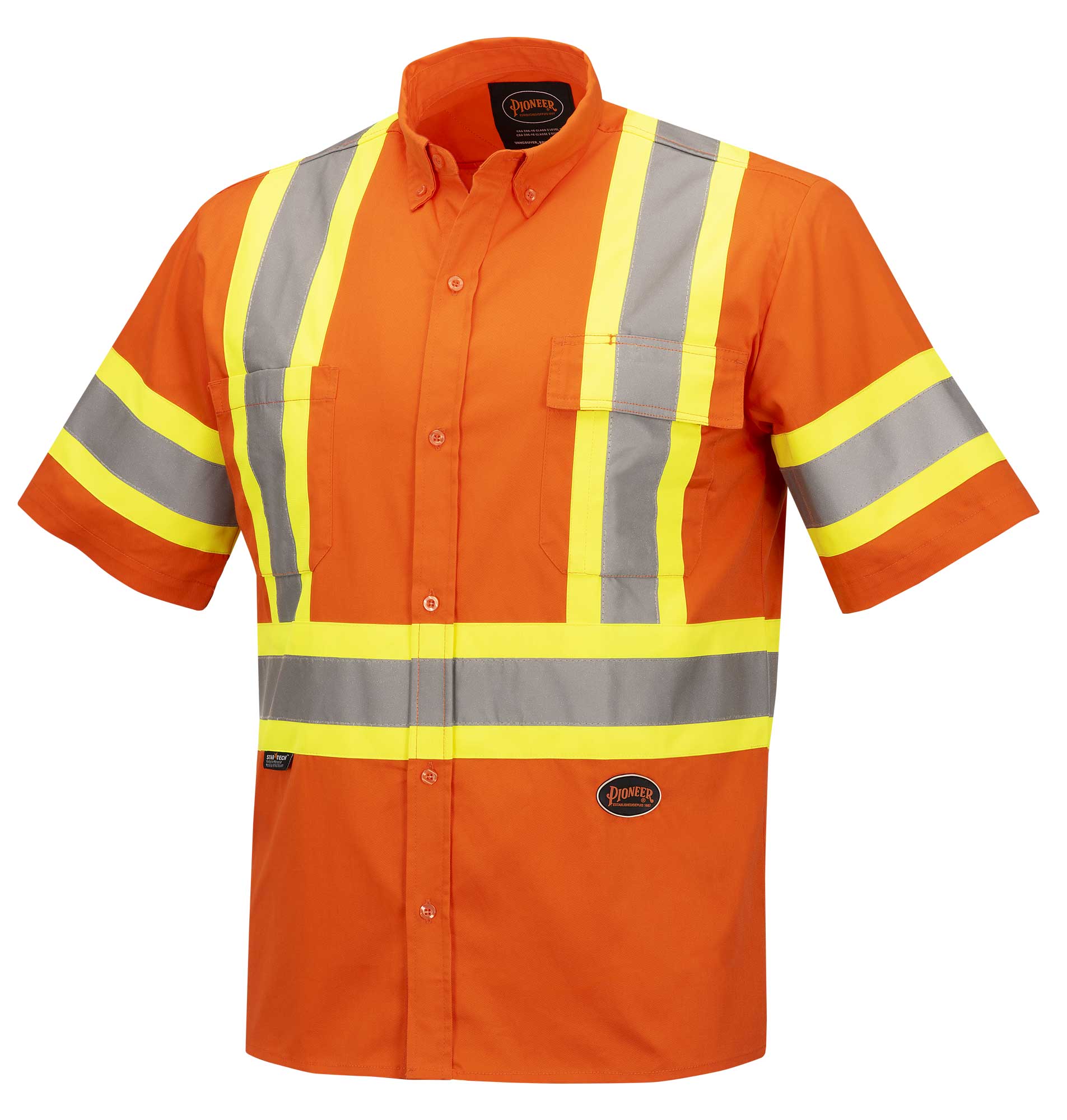 Hi-Vis Button-Up Safety Shirt, CSA, Class 1 Level 2