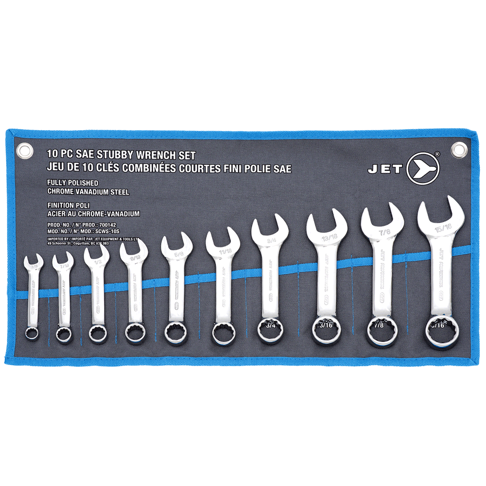 Stubby Wrench Set - SAE - 10 pc