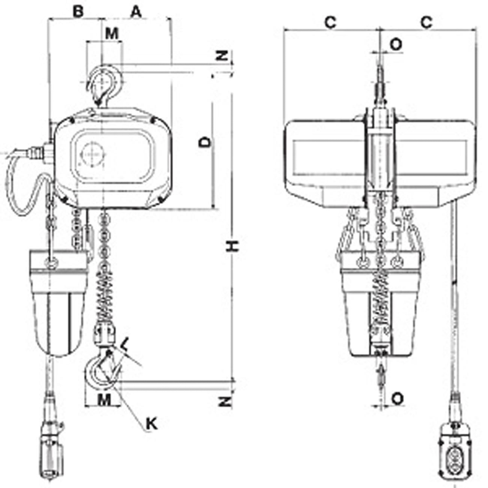 FA-0.5S 230/460V CHAIN HST 15' | SureWerx